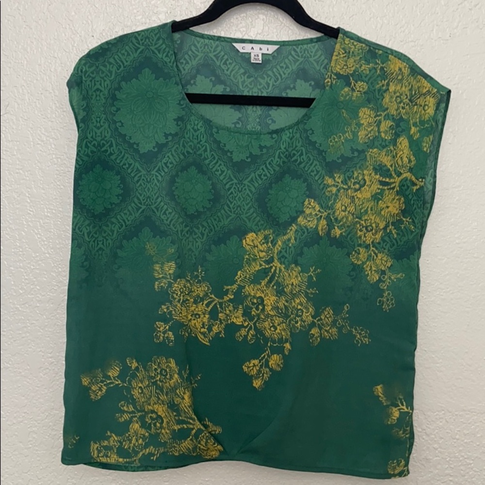 cAbi yellow and green print blouse